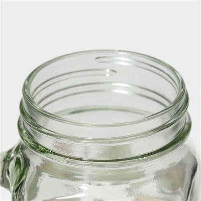 Кружка Доляна «Единорог», 450 мл, 10×7.5×13 см, стекло, с крышкой и трубочкой