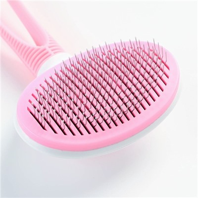 Пуходёрка с самоочисткой Пижон Premium округлая, с каплями, облегчённая,10×19 см, розовая