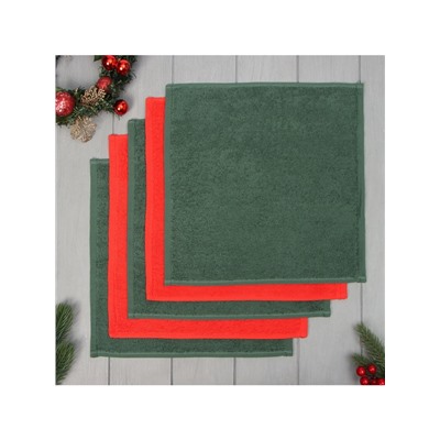 Набор махровых полотенец «Этель» Jolly, 30×30 см - 5 шт., хлопок 100%