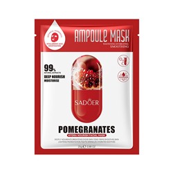 Тканевая маска антиоксидантная с экстрактом граната Sadoer