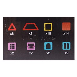 Конструктор магнитный "Цветные магниты" 50 дет., в коробке