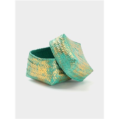 Корзинка плетёная «Голден мини», 19×19×14 см, голубая