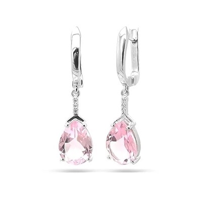 Серьги из серебра морганит, Элена