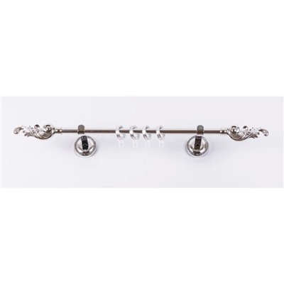 Карниз настенный однорядный «Фэшн», 160 см, d=16 мм, наконечник «Лира», цвет серебро