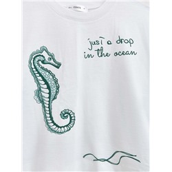 Футболки CONTE LD 2715 Укороченная футболка из хлопка с рисунком