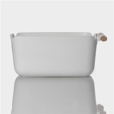 Контейнер для хранения с ручкой LaDom «Лаконичность», 27×14.8×11.8 см, белый