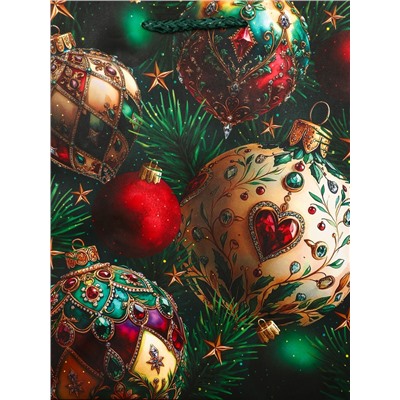 Пакет подарочный новогодний ламинированный, «Новогодний», 18×10×22.3 см