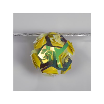 Гирлянда «Нить» 4.5 м с насадками «Цветочные шары», IP20, прозрачная нить, 15 LED, свечение тёплое белое, 220 В