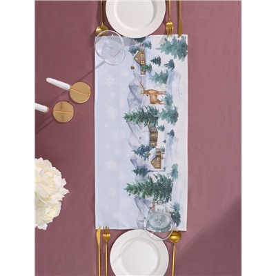 Дорожка новогодняя на стол «Этель» Forest animals 30×70 ± 5 см, 100% хл, саржа 190 г/м²