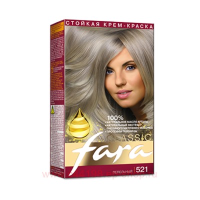 РК Fara Classic Краска для волос тон 521 пепельный