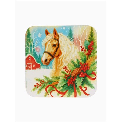 Подставка под горячее новогодняя «Лошадка», 15×15 см