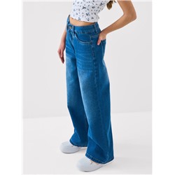 Брюки текстильные джинсовые для девочек