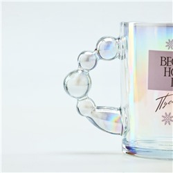 Кружка новогодняя стеклянная «Веселого Нового года», 350 мл, голография