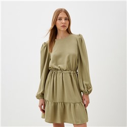 Платье мини женское со сборкой MIST, размер 48, оливковое
