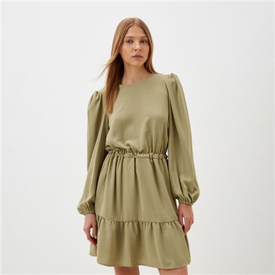Платье мини женское со сборкой MIST, размер 48, оливковое