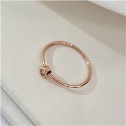 Кольцо ювелирная бижутерия коллекция "Дубай", покрытие позолота, вставка: фианиты, цвет: прозрачный, 16 р, арт.219.417-16