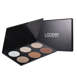 L‘OCEAN Профессиональная палетка пудры 6 оттенков / Hole Cake Powder, 10 г x 6 22734