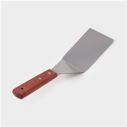 Лопатка кондитерская изогнутая, 30×7 см, нержавеющая сталь, деревянная ручка