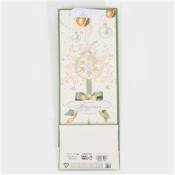 Пакет новогодний подарочный под бутылку «С Новым годом», 13×35×10 см