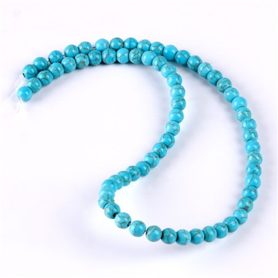 Бусины из натурального камня «Бирюза» набор 58 шт., размер 1 шт. — 6 мм