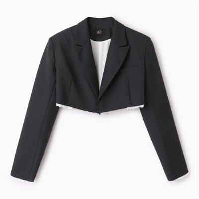 Пиджак женский укороченный MIST, размер 44, тёмно-серый