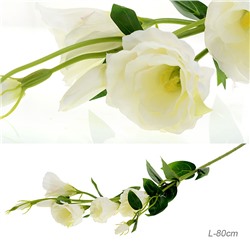 Цветок искусственный Эустома 80 см / 7030W /уп 60/240/белая