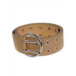Ремень женский с люверсами из искусственной кожи, цвет  светло коричневый
