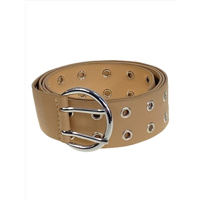 Ремень женский с люверсами из искусственной кожи, цвет  светло коричневый