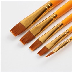 Кисть для рисования набор 5 шт. синтетика плоские № 2,4,6,8,10