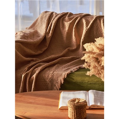 Плед с бахромой SL Home Warm, 130×180 см, бежевый