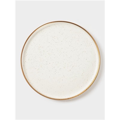 Блюдо фарфоровое сервировочное с бортиком Magistro Poursephona, d=20 см, бежевый