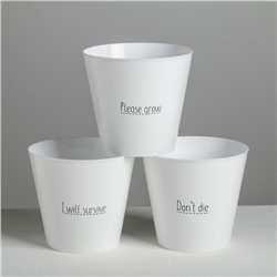 Набор кашпо 3 в 1 Please grow, 0.8 л, 11×12 см