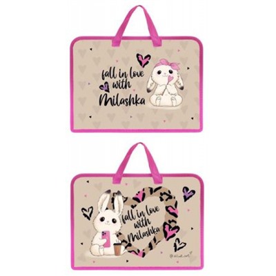 Папка для тетрадей пластиковая А4 на молнии с ручками 24,5х34х3,5 см "Милашка" (089392) 07080 Хатбер