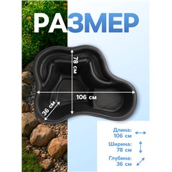 Пруд садовый пластиковый, 150 л, чёрный