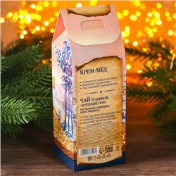 Подарочный набор новогодний «С Новым годом»: чай травяной 20 г и крем-мед 120 г