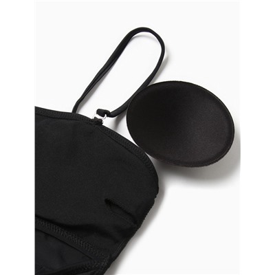 Купальник женский слитный с вырезом на животе MINAKU, размер 46, чёрный