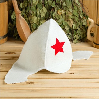 Набор для бани «Будёновец», 3 предмета: шапка, коврик, рукавица