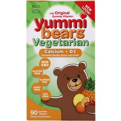 Hero Nutritional Products, Вегетарианские вкусные мишки, кальций + D3, 90 жевательные конфеты в виде медвежат