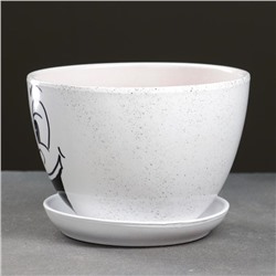 Горшок для цветов «Настроение», 1.65 л, d=17 см, h=13 см, керамический, с поддоном