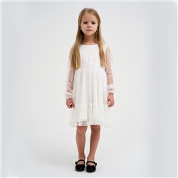 Платье для девочки сетка KAFTAN, размер 32 (110-116 см), белый