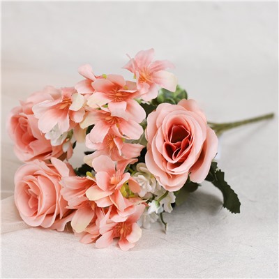 Цветок искусственный Букет роз 30 см / 149NA-42 /уп 200/600/