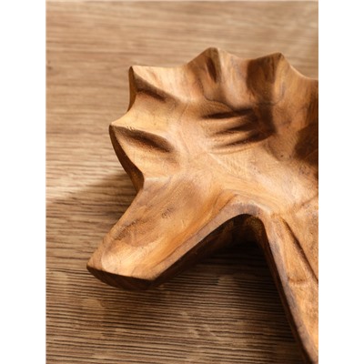 Тарелка «Морской конек», 33×20×5 см, дерево Джати, коричневая