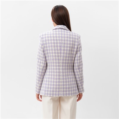 Пиджак женский твидовый двубортный MIST, размер 48, лиловый