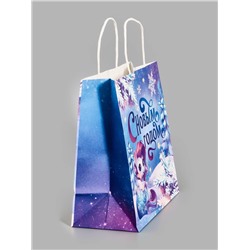 Пакет подарочный новогодний «Лошадь 2026», белый крафт, 22×25×12 см