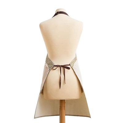 Фартук «Доляна», зелёный, в полоску, с карманами, 70×65 см