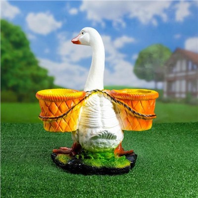 Декоративное кашпо для цветов «Гусь», 30×34×40 см, гипс