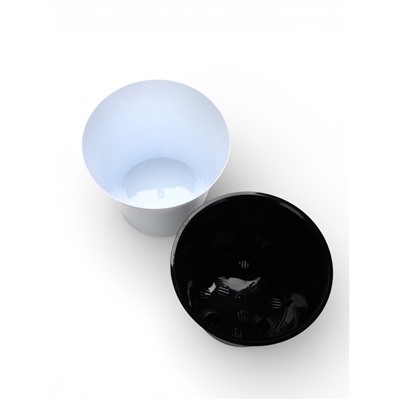 Кашпо для цветов со вставкой Santino «Арте», 3.5 л, пластик, бело-чёрный