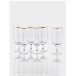 Набор бокалов для пива Magistro «Руно», 390 мл, 6 шт., 17.5×7 см, на ножке, стекло, с золотой отводкой, прозрачный