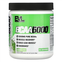 EVLution Nutrition, Ultra Premium BCAA 5000, Lemon Lime, 9.1 oz (258 g)