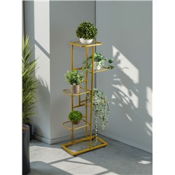 Подставка для цветов Greengo, 6 полок, 44×22×105 см, напольная, металл, цвет золотой